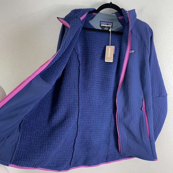 Patagonia R2 TechFace Hoody Womens XL Sound Blue Jacket Full Zip Hooded Slim Fit - Picture 9 of 13